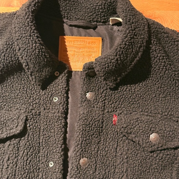 Levis Black Sherpa Jacket Men’s - Picture 1 of 10